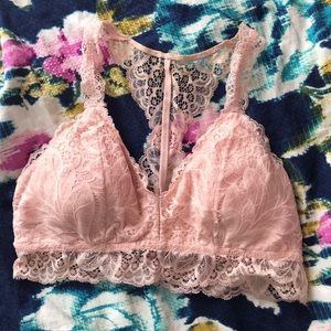 Auden Light Pink Lace Halter Bralette